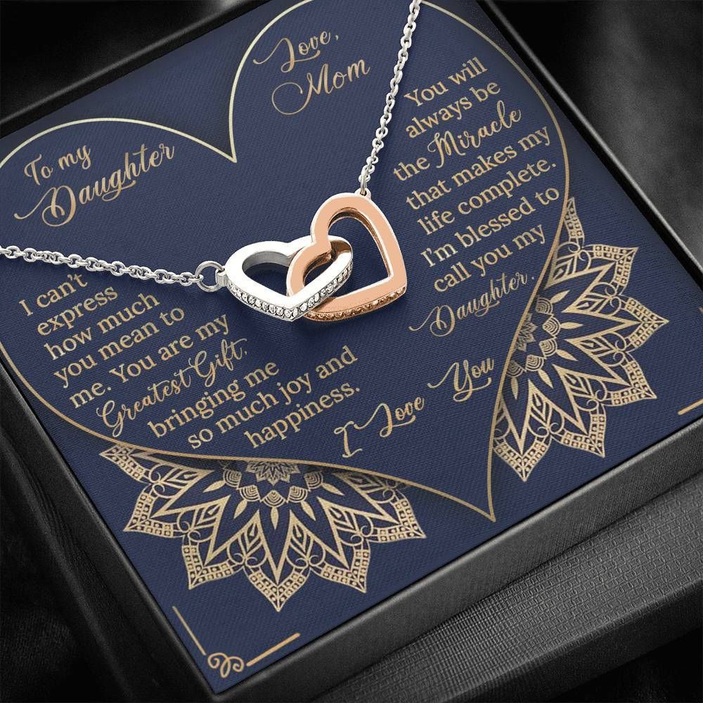 How Much You Mean Interlocking Hearts Necklace To Daughter