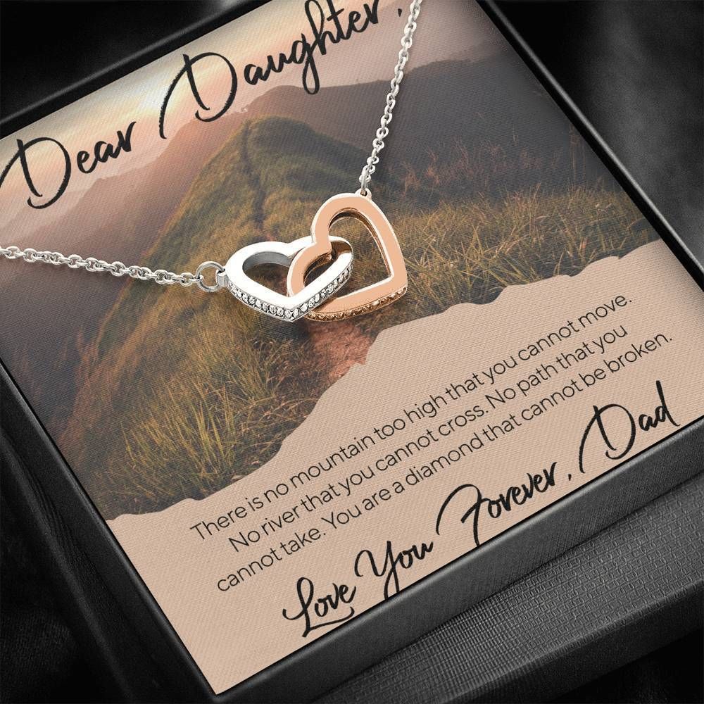 A Diamond Can't Be Broken Interlocking Hearts Necklace To Daughter