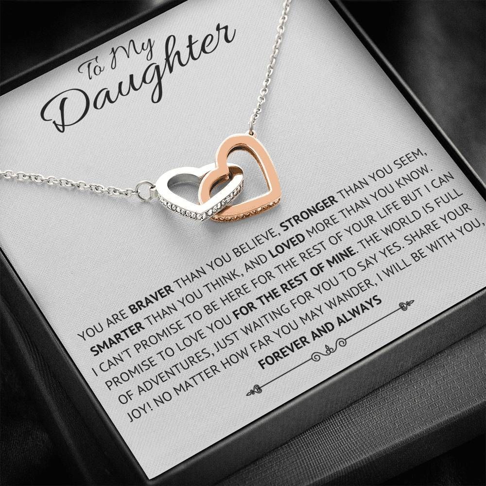Will Be With You Interlocking Hearts Necklace To Daughter