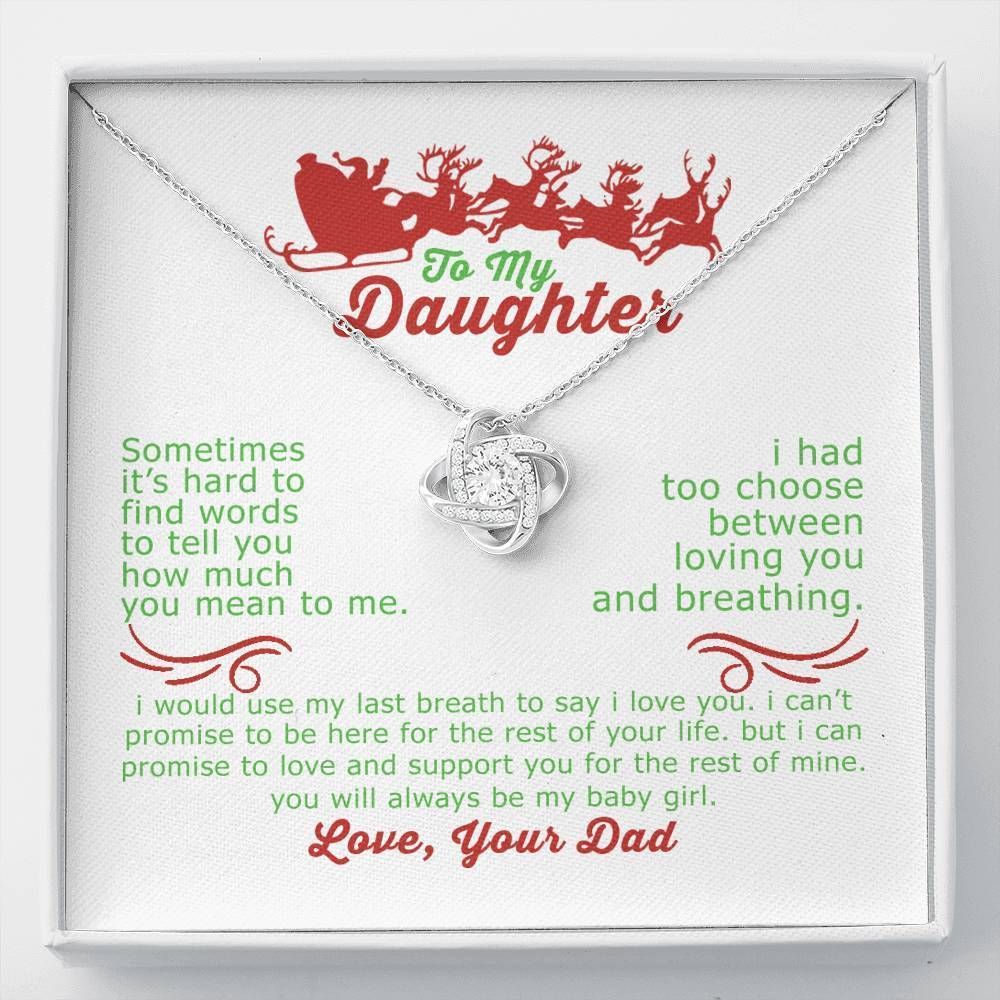 How Much You Mean To Me Christmas Love Knot Necklace To Daughter