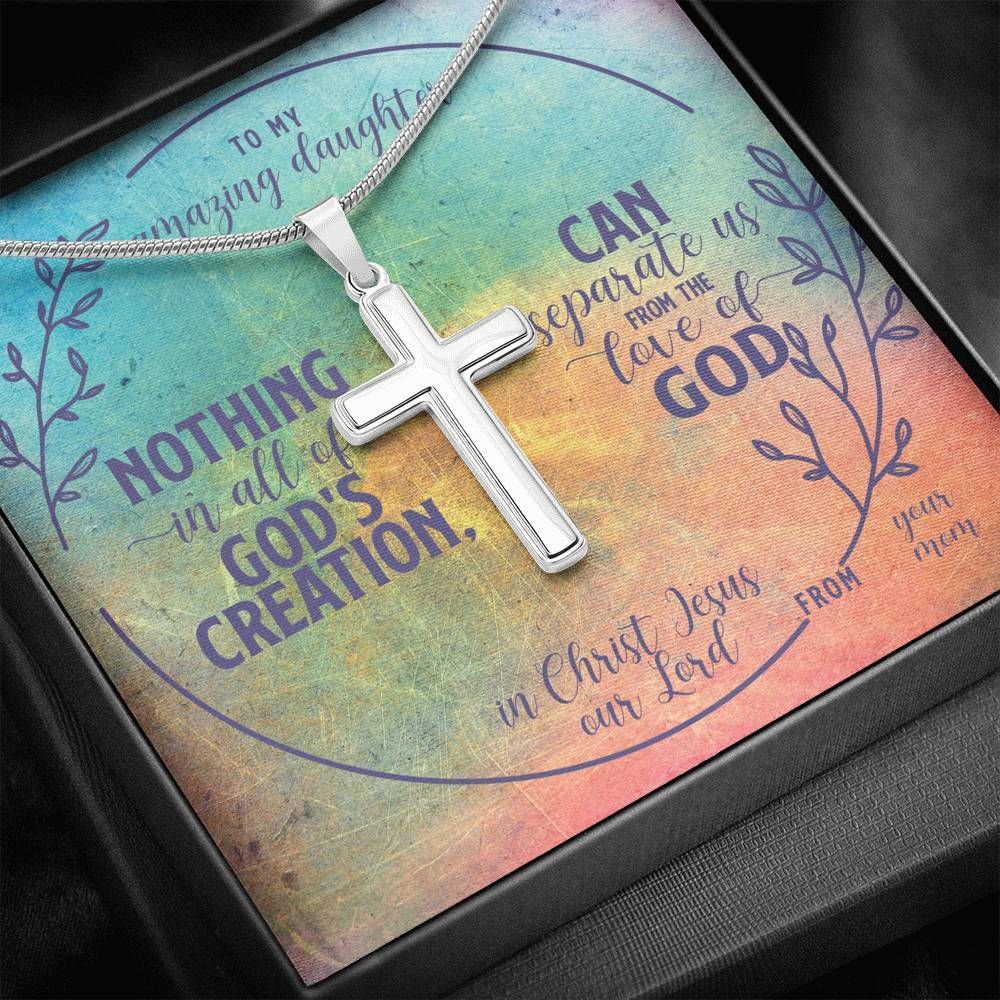 Love Of God White Gold Cross Necklace To Daughter