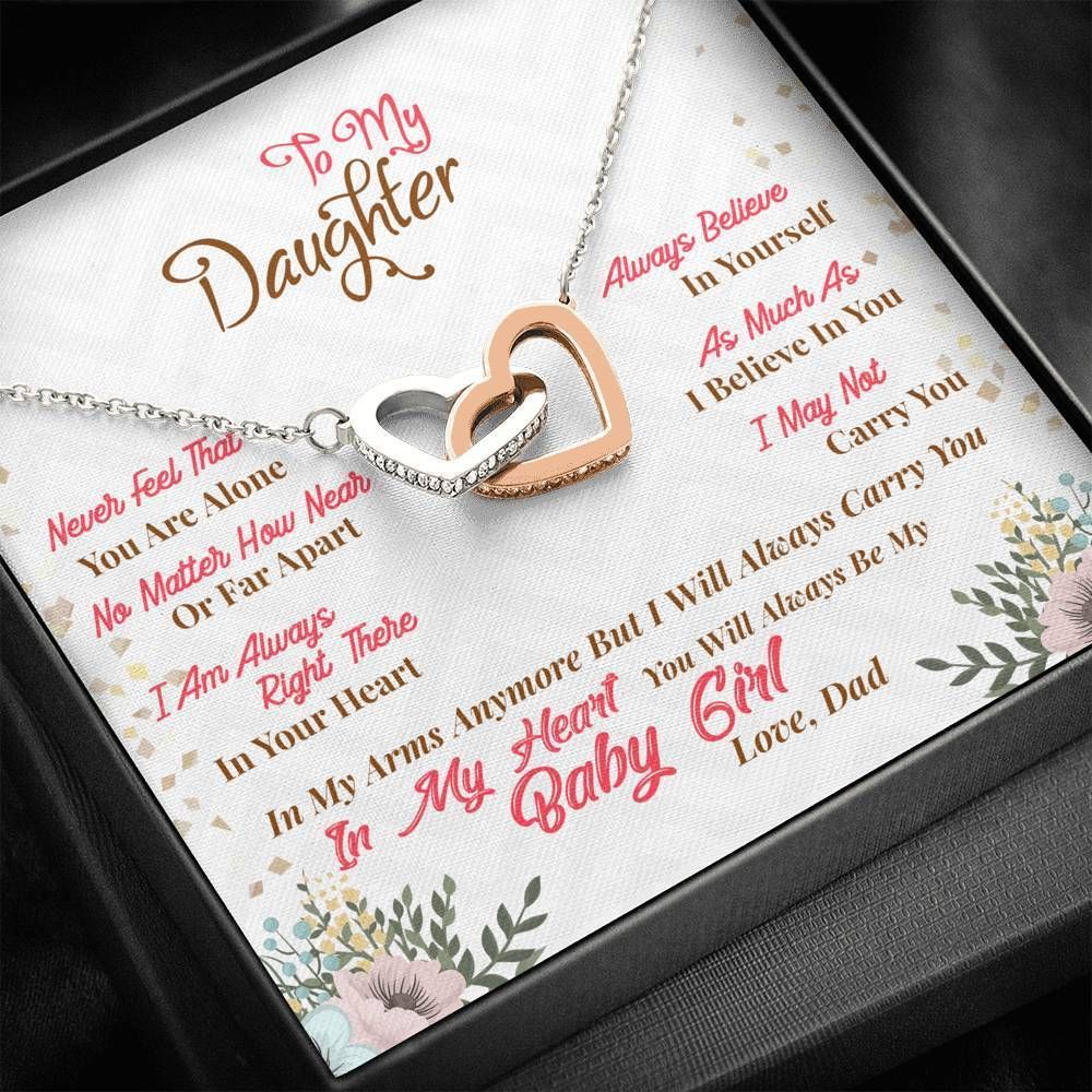 I'll Always Carry You In My Heart Interlocking Hearts Necklace For Daughter