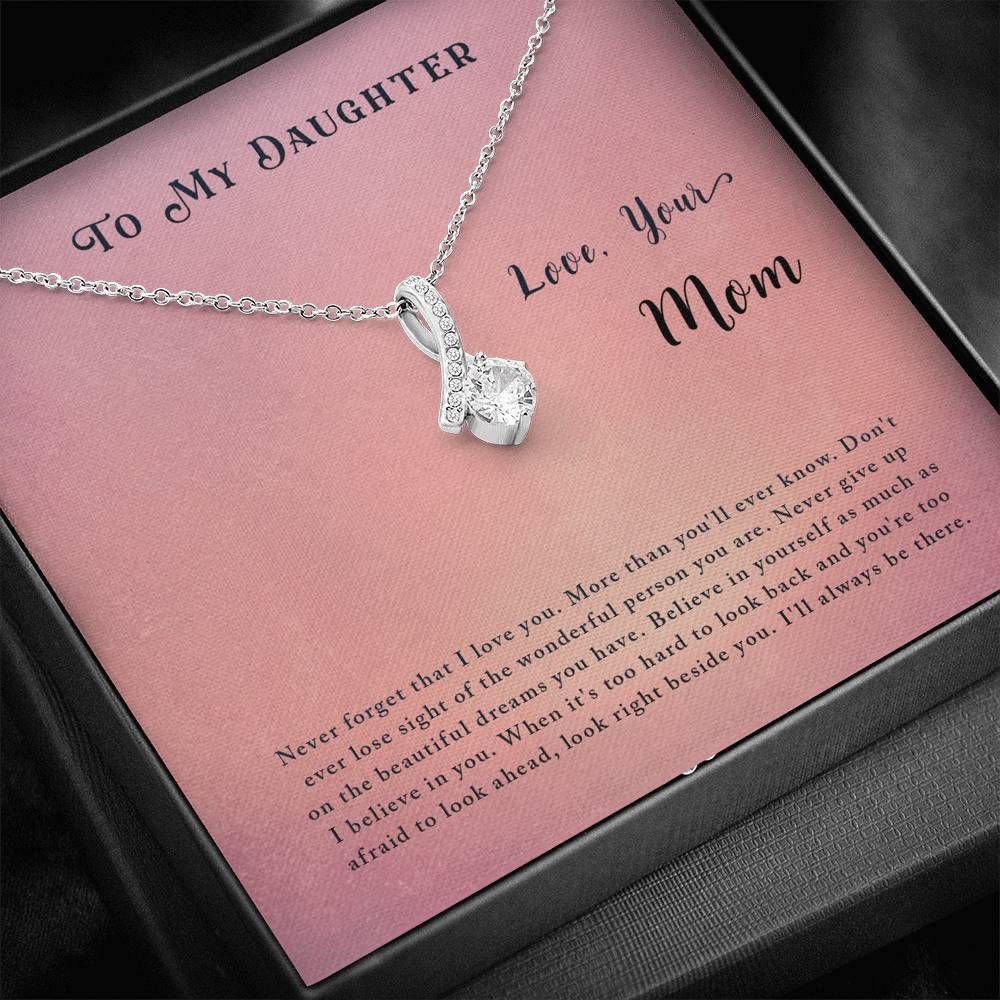 Mom Giving Daughter I'll Always Be There Alluring Beauty Necklace