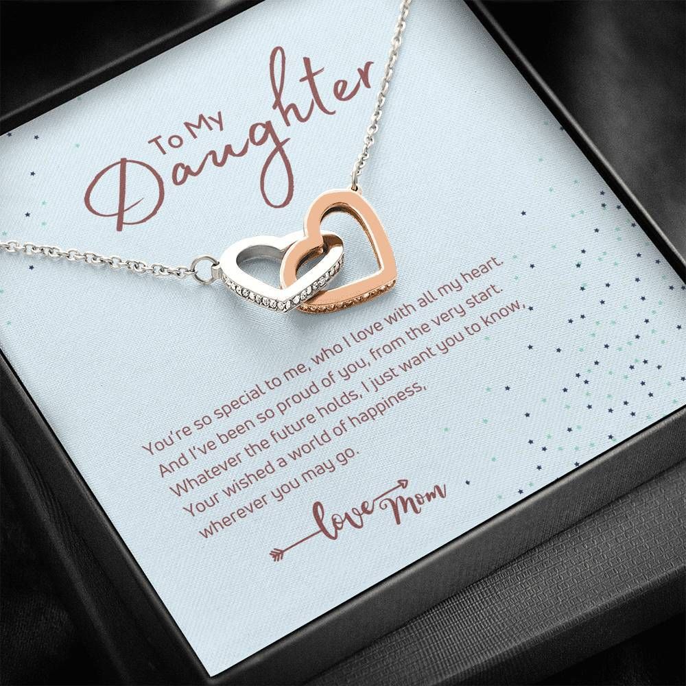 I've Been So Proud Of You Interlocking Hearts Necklace Mom Gift For Daughter