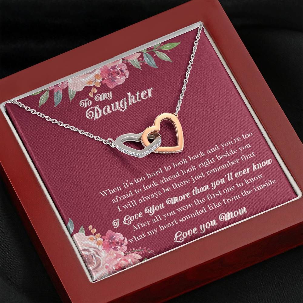 I Love You More Giving Daughter Interlocking Hearts Necklace