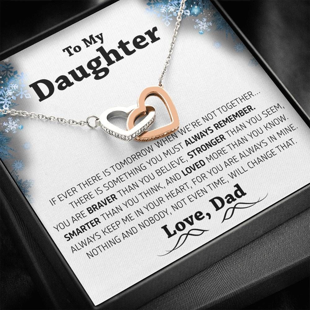 Always Keep Me In Your Heart Interlocking Hearts Necklace For Daughter