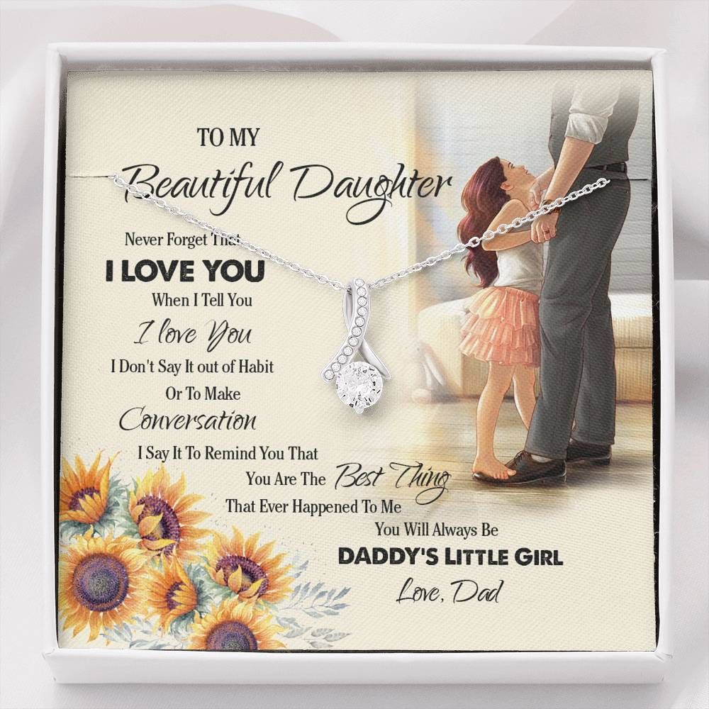 Always Be Daddy's Little Girl Sunflower Alluring Beauty Necklace For Daughter
