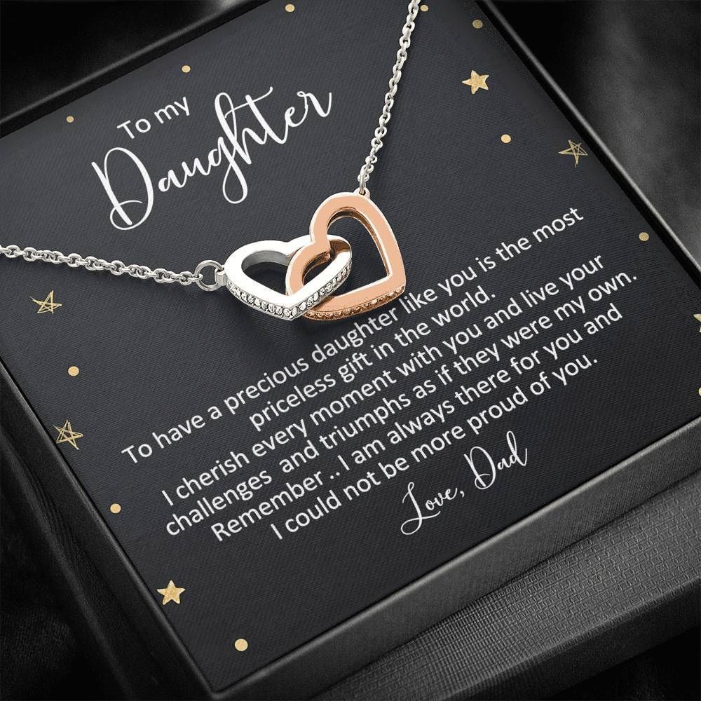 I'm Always There For You Interlocking Hearts Necklace For Daughter