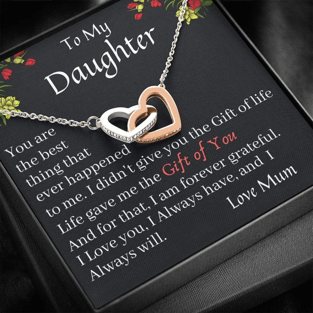 To My Daughter You Are The Best Thing Interlocking Hearts Necklace