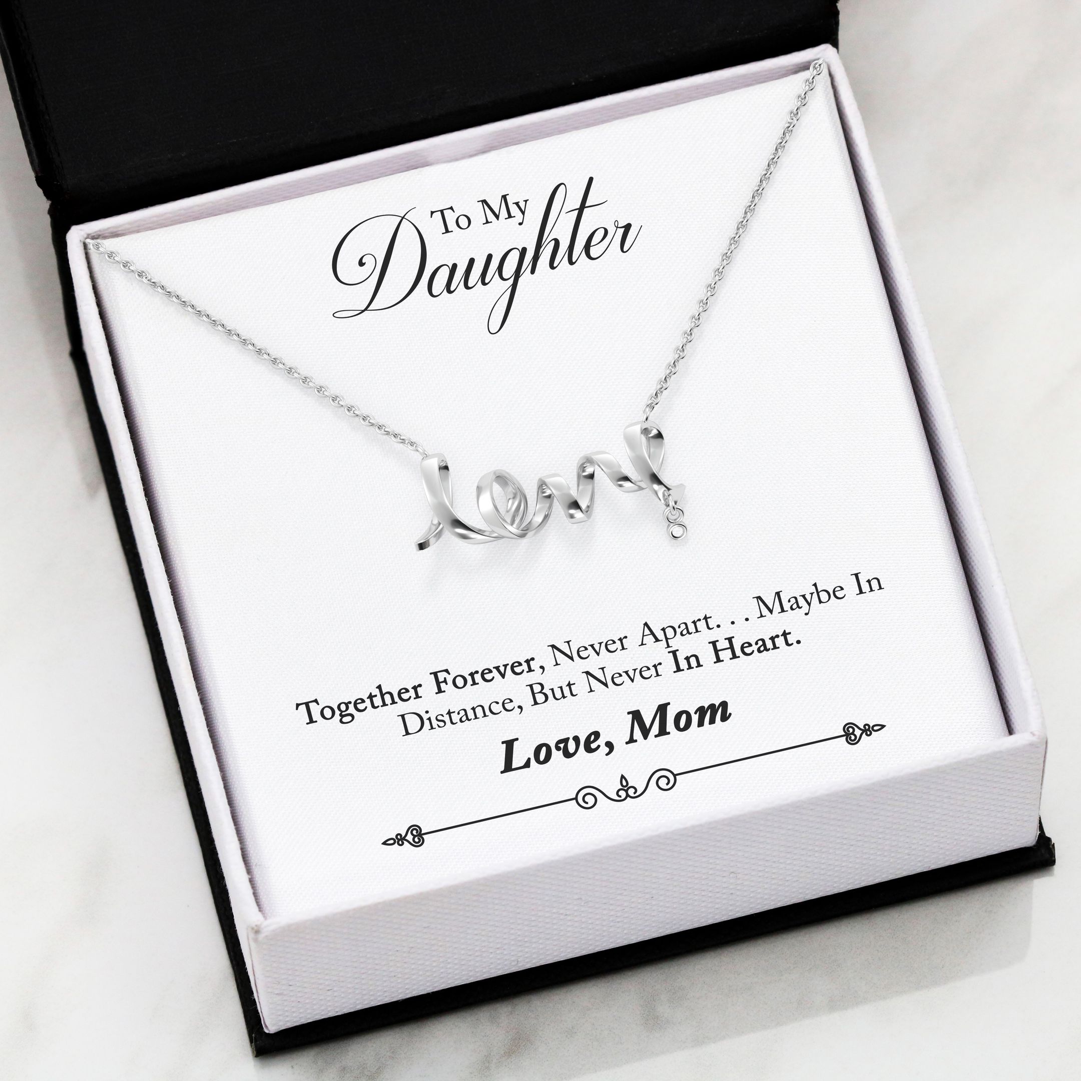Gift From Mom For Daughter I Always Love You Scripted Love Necklace