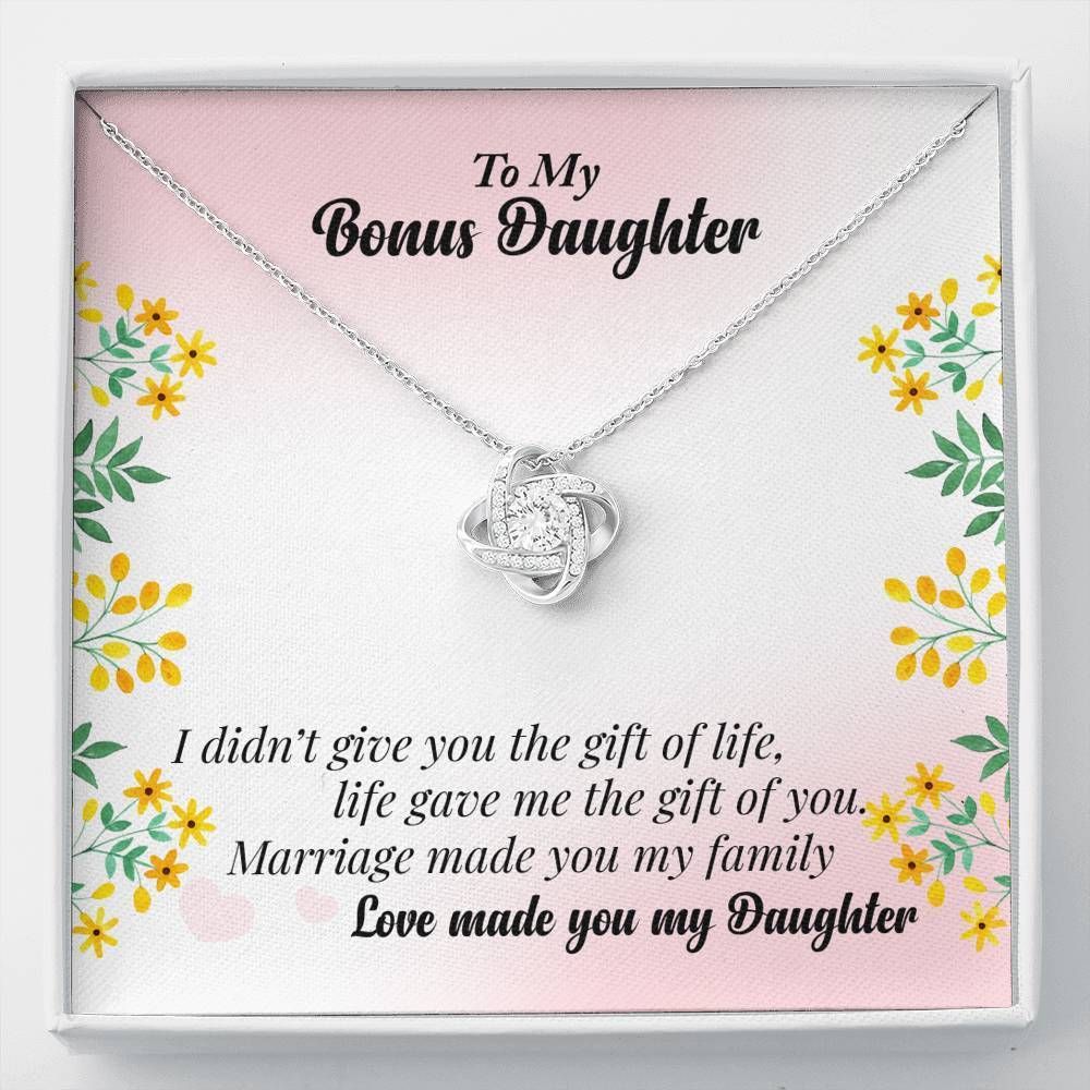 Love Made You My Daughter Love Knot Necklace For Bonus Daughter