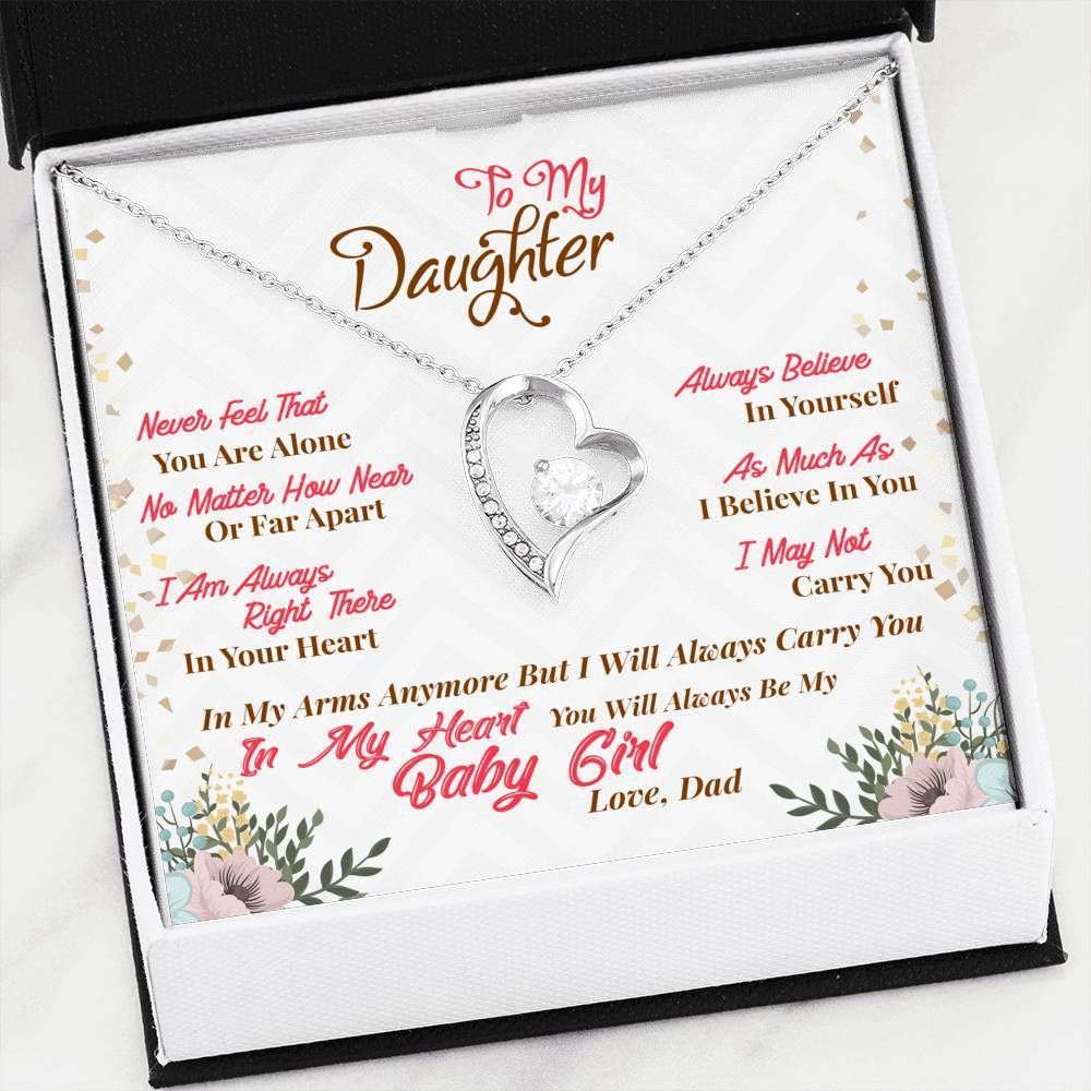 Always Right Here In Your Heart Forever Love Necklace Gift For Daughter