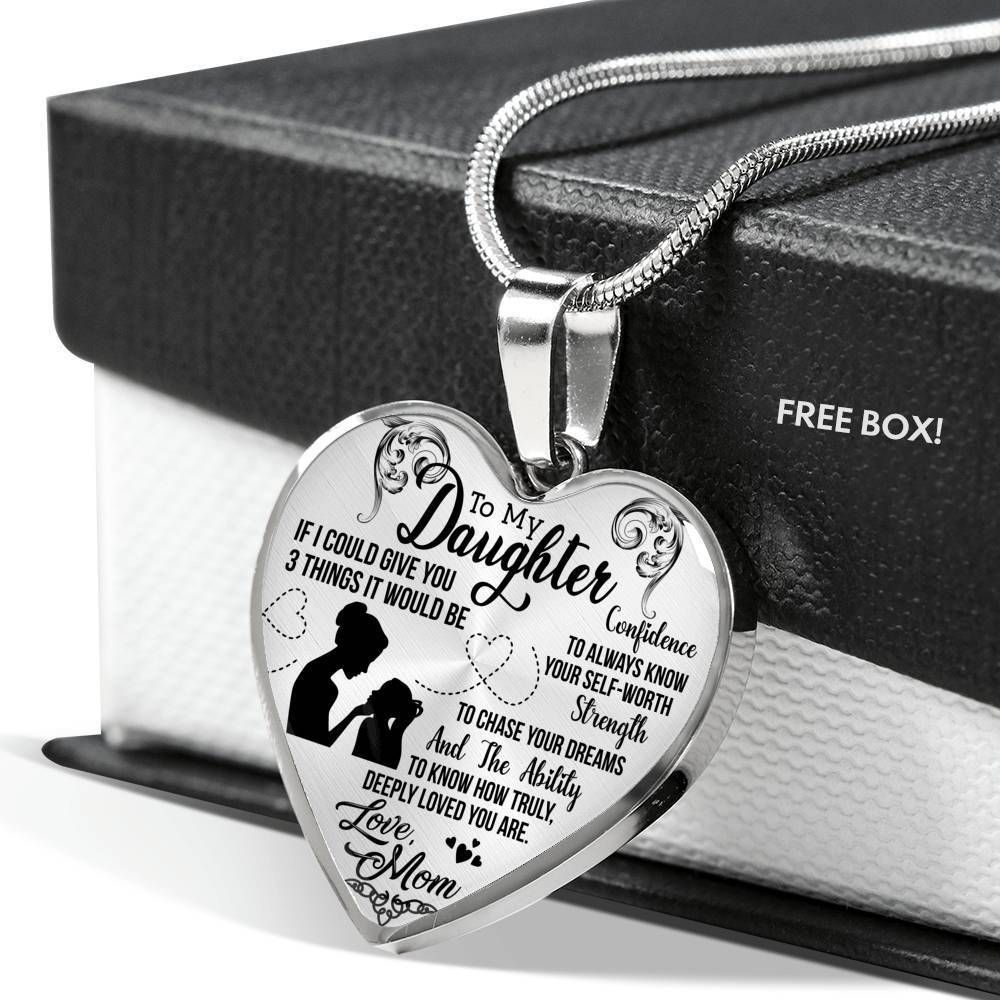 If I Could Give You Three Things Heart Pendant Necklace For Daughter
