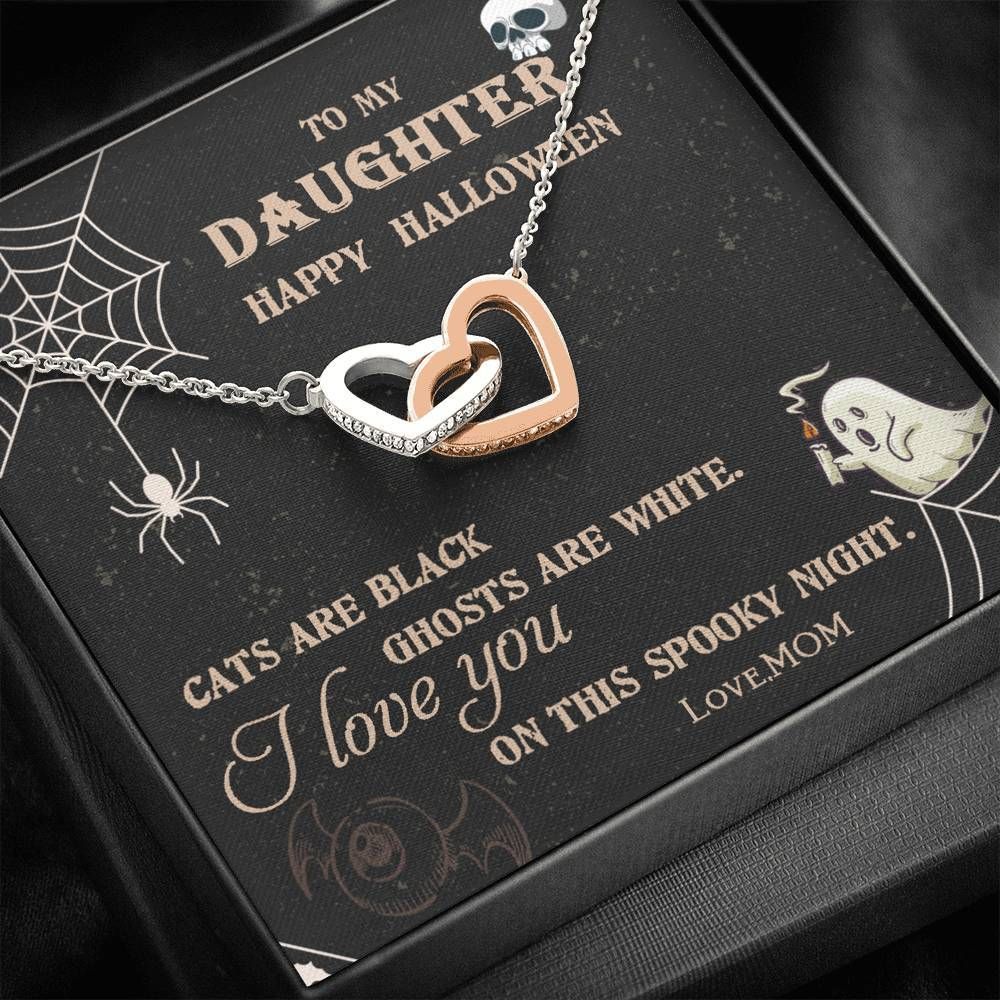 I Love You On This Spooky Night Interlocking Hearts Necklace For Daughter