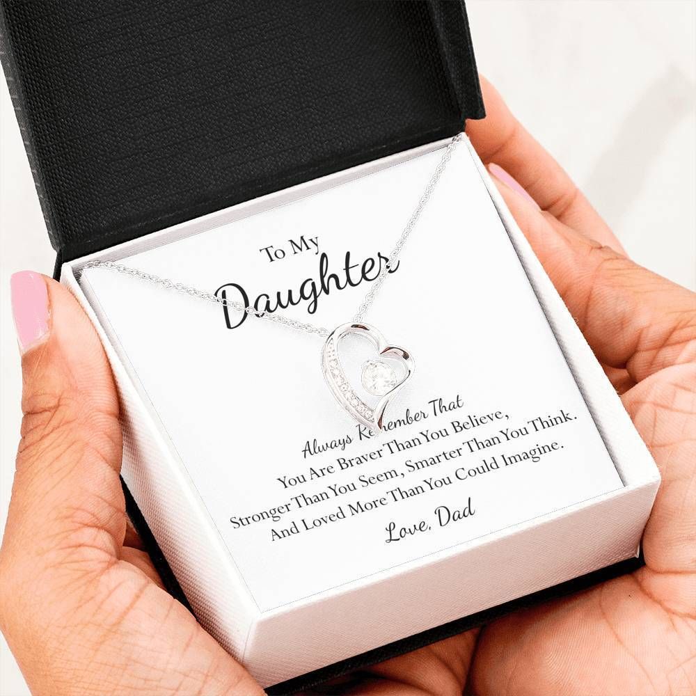To Daughter From Dad You Are Braver Than You Believe Forever Love Necklace