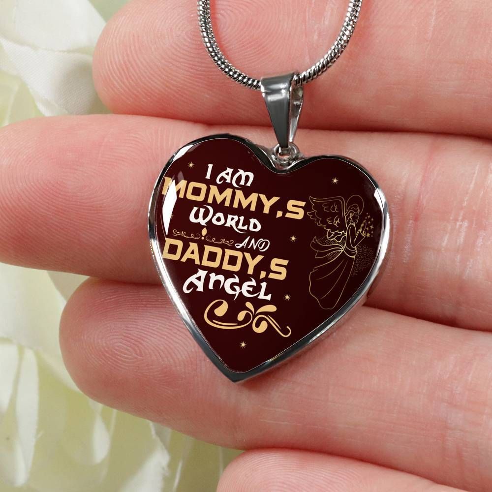 Mommy's World Heart Pendant Necklace Gift For Daughter