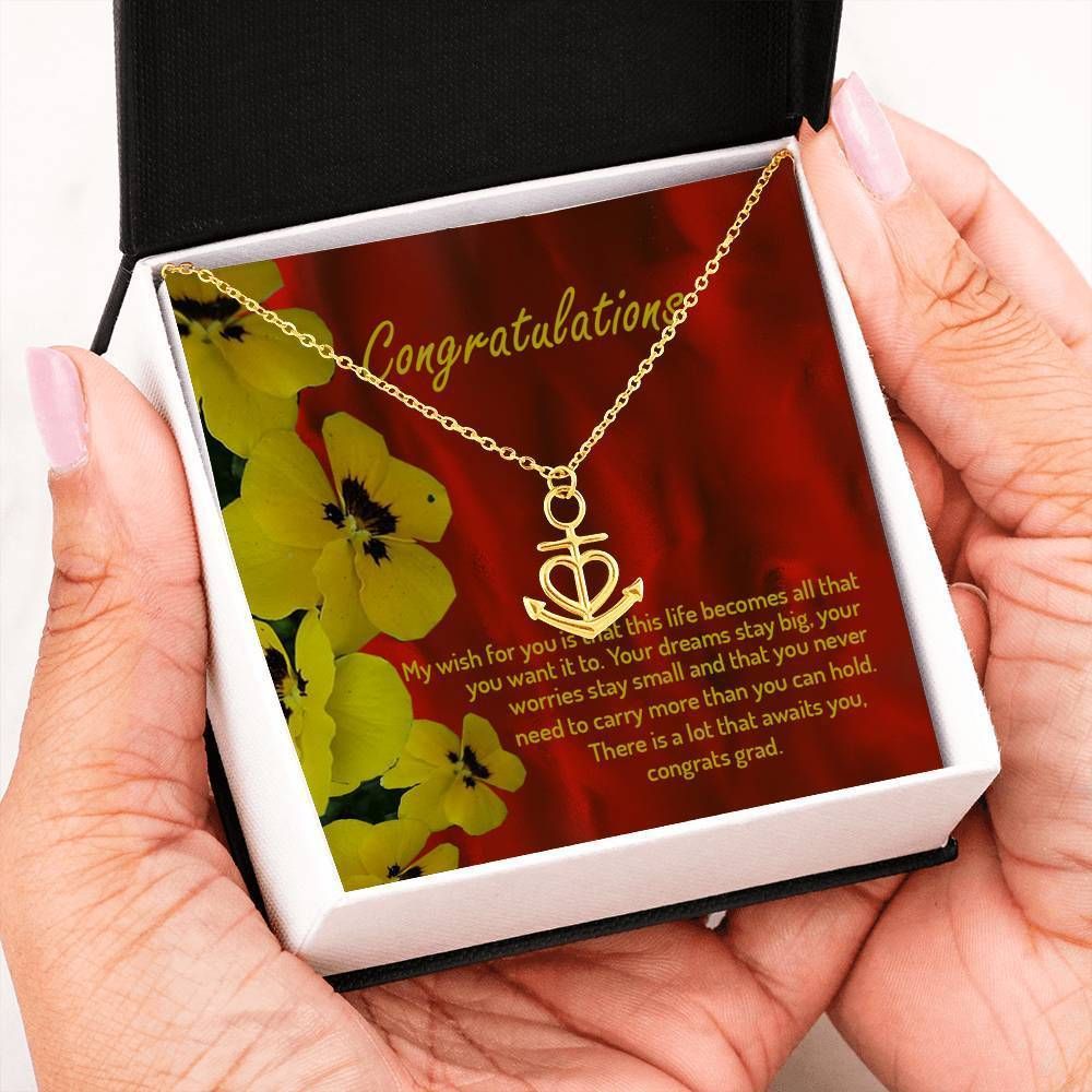 Congratulation Message Card Anchor Necklace Gift For Daughter