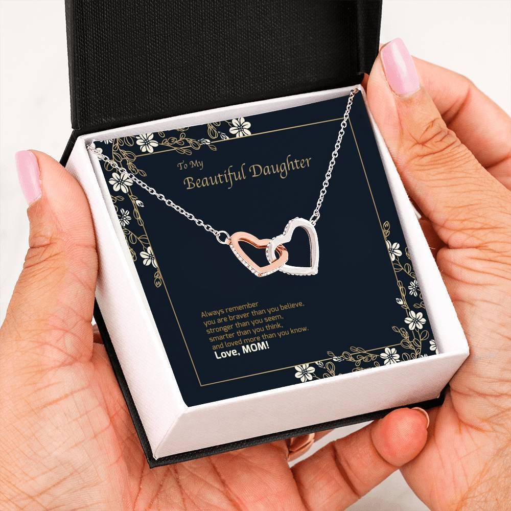 Interlocking Hearts Necklace Gift For Daughter You're Smarter