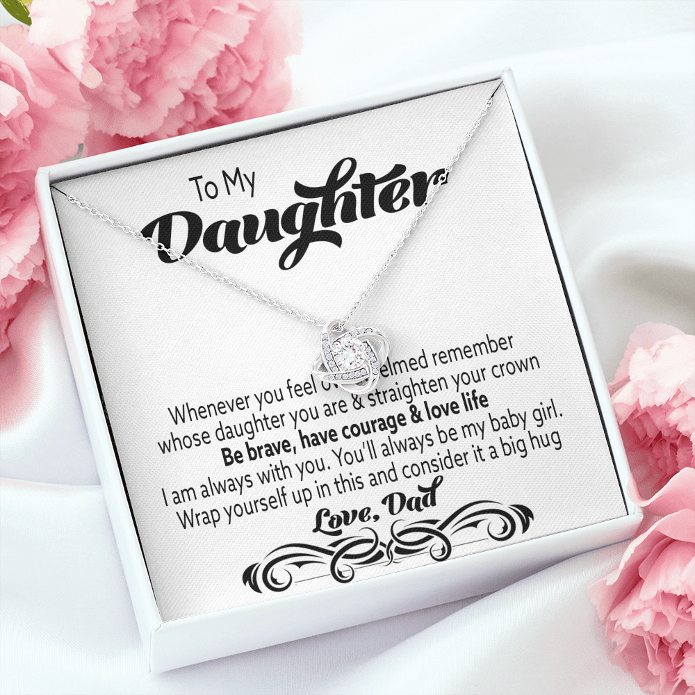 Whenever You Feel Overwhelmed Love Knot Necklace Dad Gift For Daughter