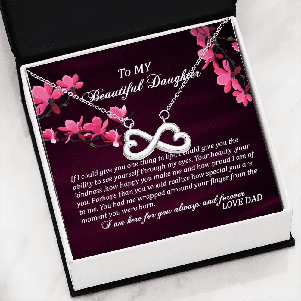 Cherry Blossom If I Could Give You One Thing Infinity Heart Necklace Gift For Daughter