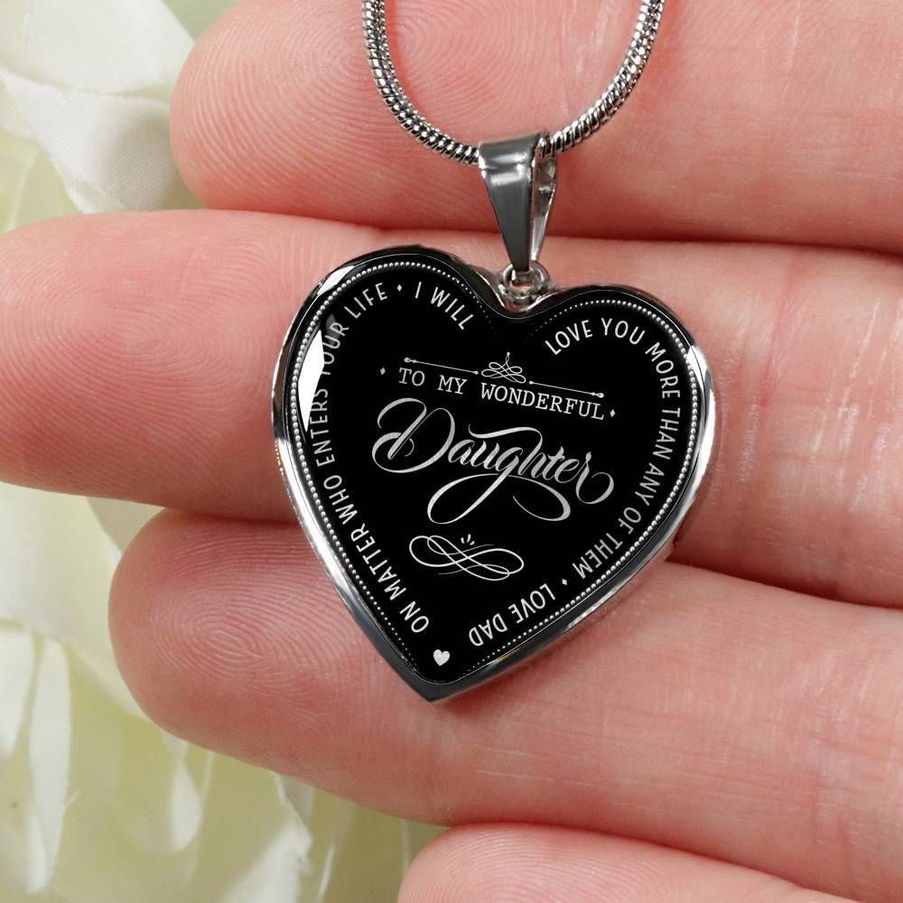 Love You More Than Any Of Them Heart Pendant Necklace For Daughter