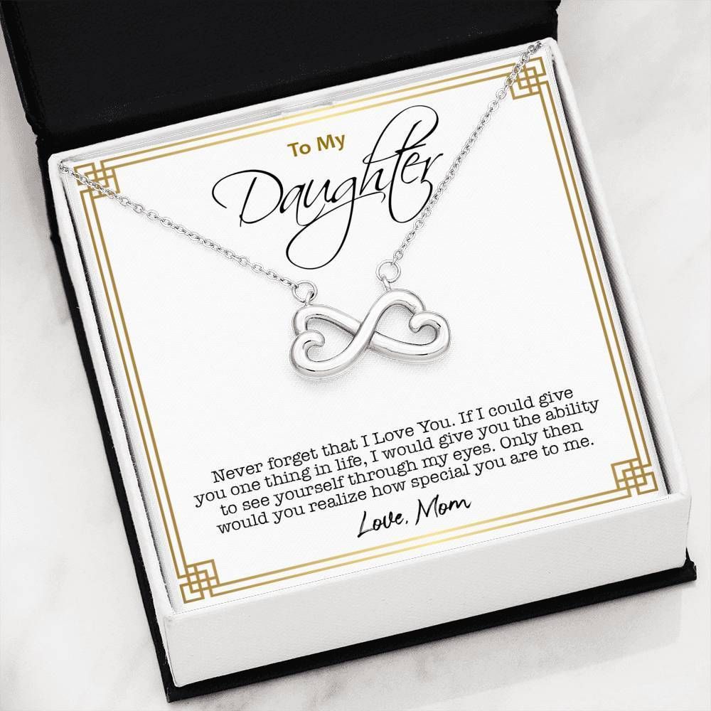 Mom Giving Daughter How Special You Are To Me Infinity Heart Necklace