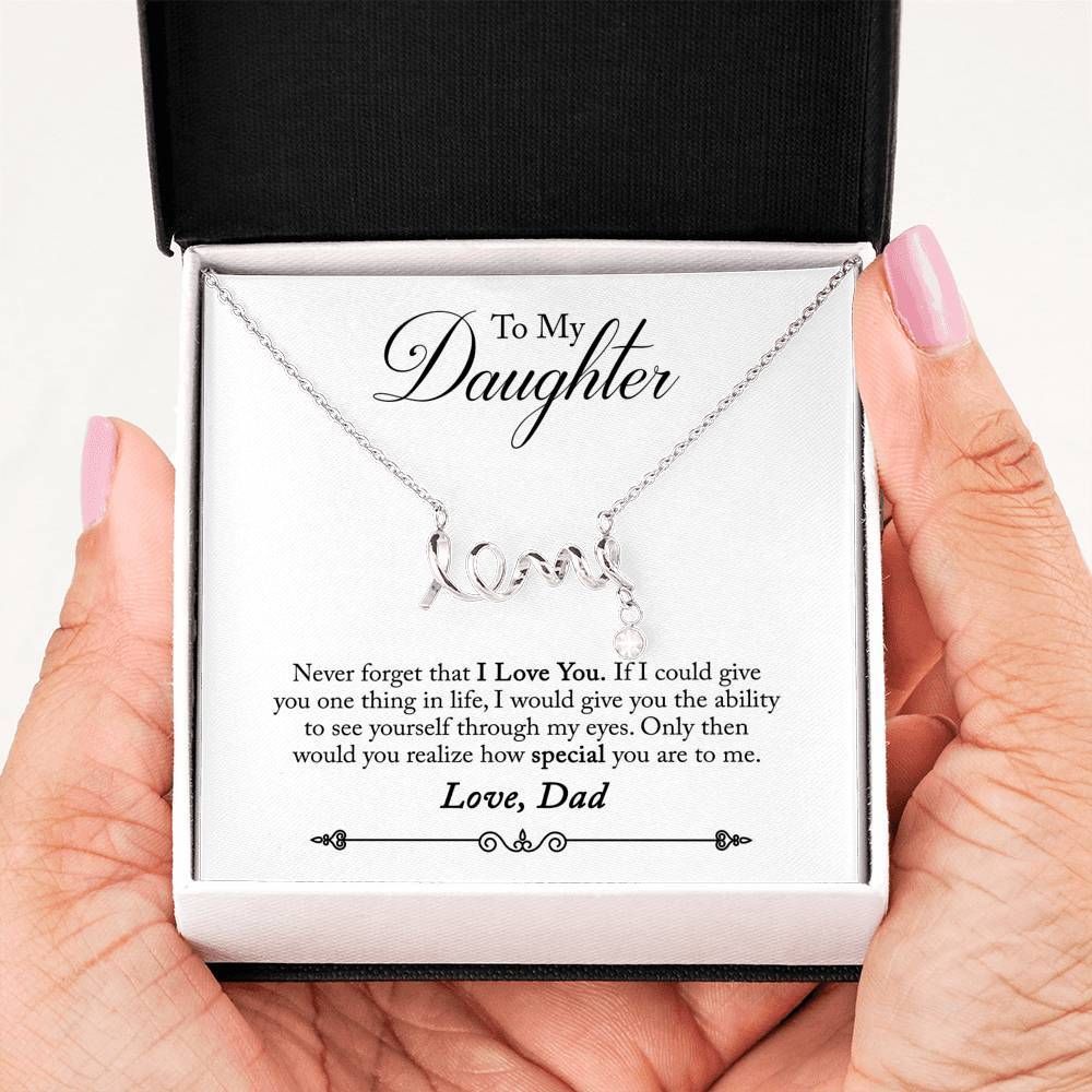 Gift For Daughter You Are A Shining Star Scripted Love Necklace