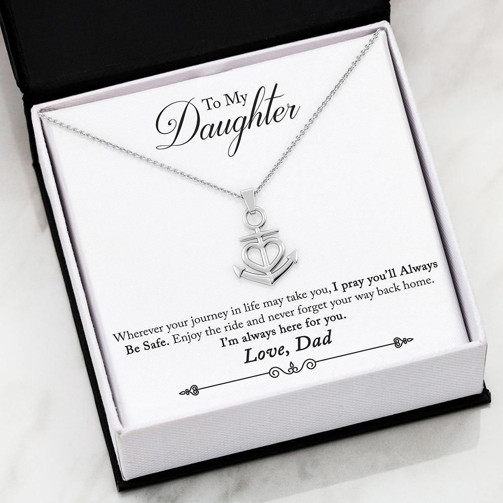 Always Here For You Anchor Necklace Gift For Daughter