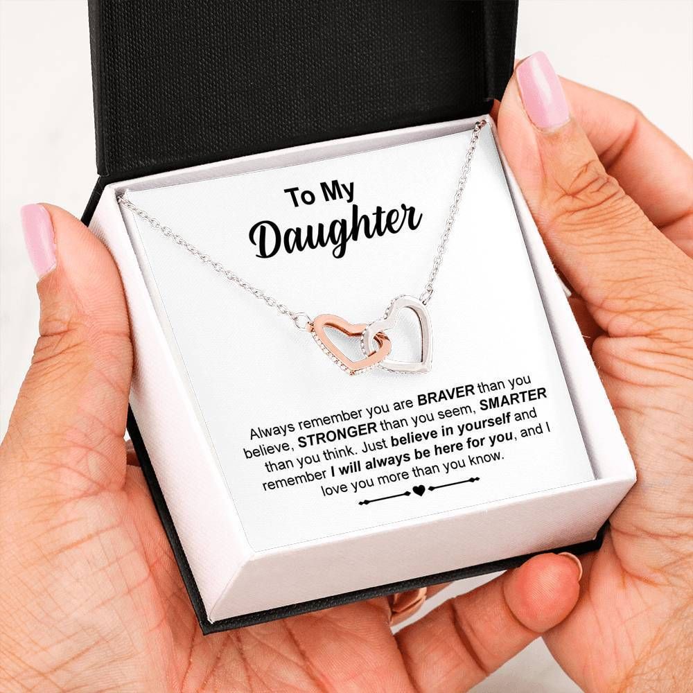 I'll Always Here For You Interlocking Hearts Necklace For Daughter