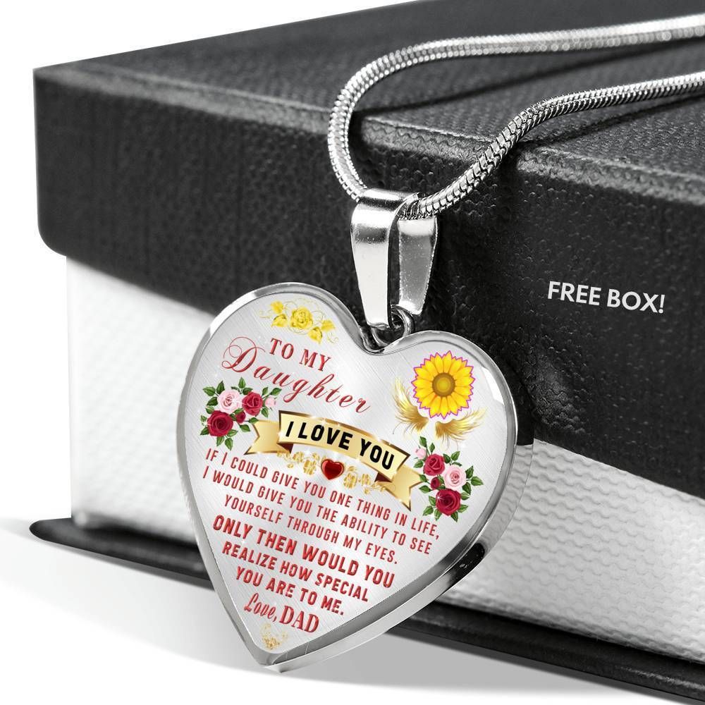 Christmas Gift For Daughter Live Your Life Heart Pendant Necklace