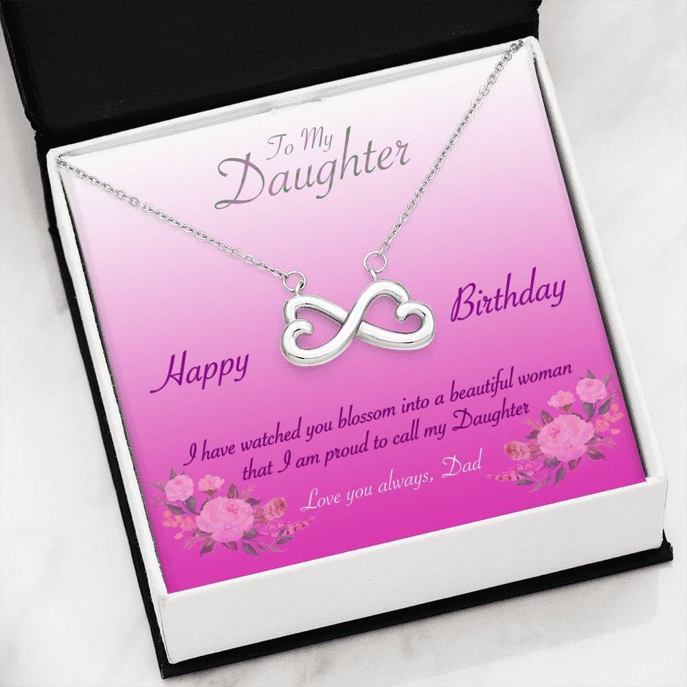 Proud Of You Infinity Heart Necklace Birthday Gift For Daughter