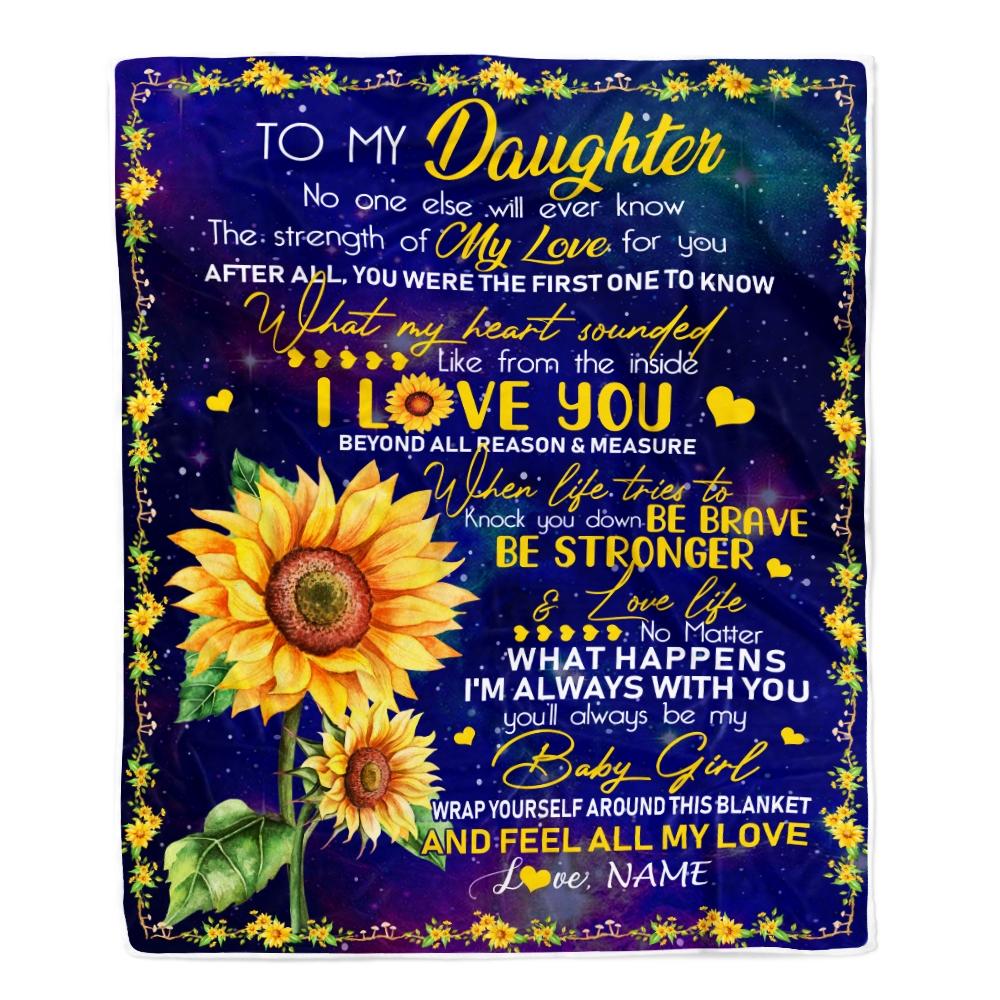 Happy Birthday Daughter Sunflower Images 特売 So Am I Blanket Sunflower Daughter To Mom Customized Proud Fleece - You  Of - 毛布、ブランケット - Albinofoundation.org