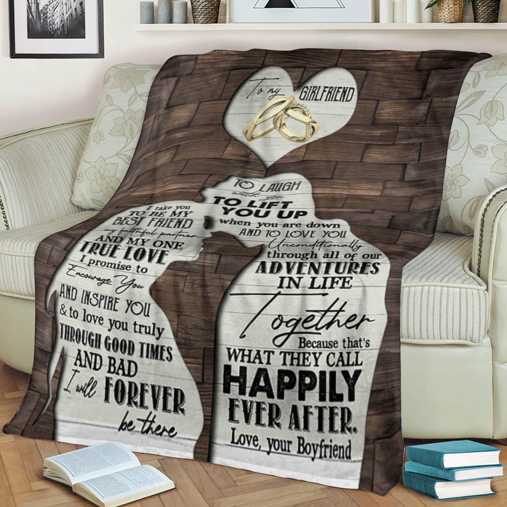 To My Girlfriend Rings Fleece Blanket I Will Forever Be There 90 LoveHome