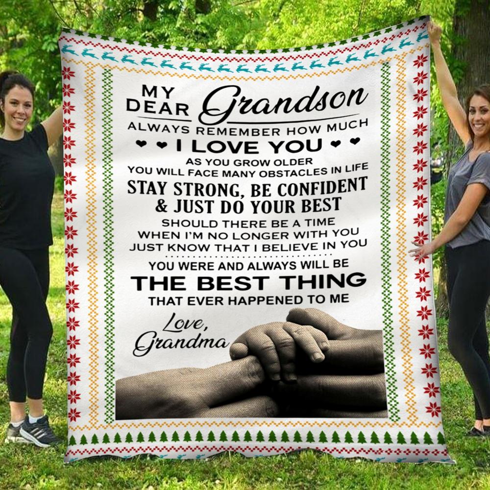 Meaningful Fleece Blanket For Grandson - My Love Will Follow You Where -  Jesuspirit