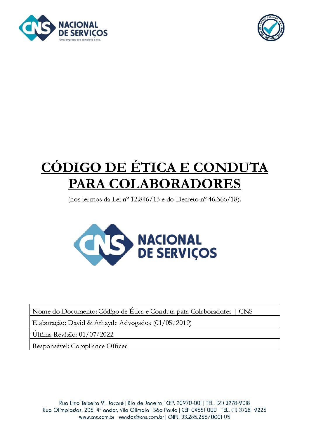 Código de Ética e Conduta para Colaboradores