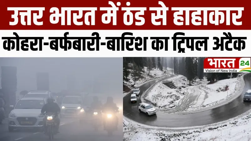 Cold Wave Alert: उत्तर भारत में ठंड से हाहाकार, कोहरा-बर्फबारी-बारिश का ट्रिपल अटैक