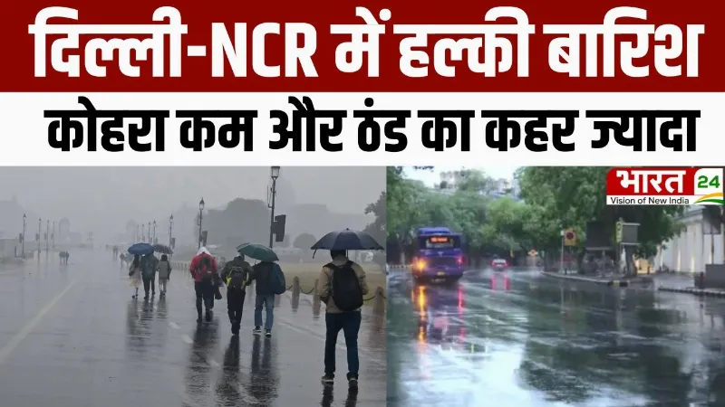 Delhi-NCR Rain: दिल्ली-NCR में हल्की बारिश, कोहरा कम और ठंड का कहर ज्यादा