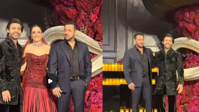 नुपूर की रिसेप्शन में पहुंचे सलमान खान 'स्वैग' से हुए स्वागत, महफिल में लगा दिए चार चांद; देखें VIDEO