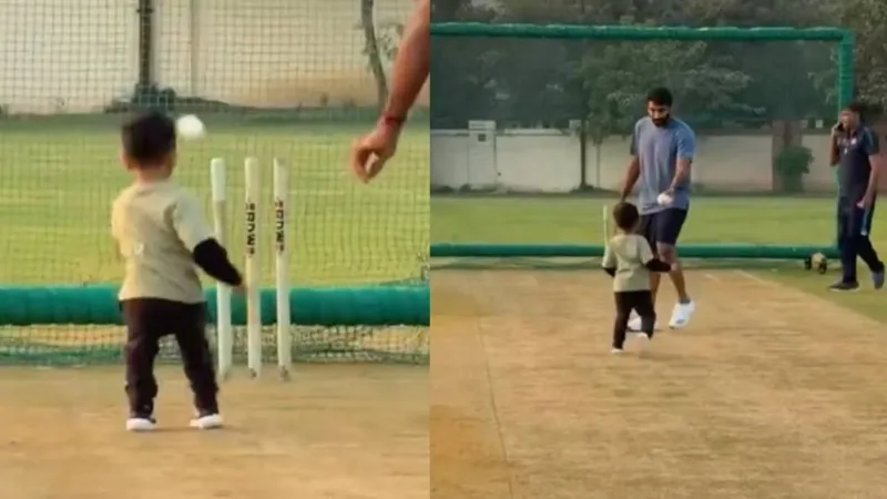 जब क्रीज पर उतरा बुमराह का बेटा! T20 वर्ल्ड-कप से पहले करवाने लगा पिता को प्रैक्टिस; देखें VIDEO