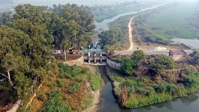 Delhi Yamuna cleaning campaign Finland machine lands in Najafgarh drain to remove 70% filth