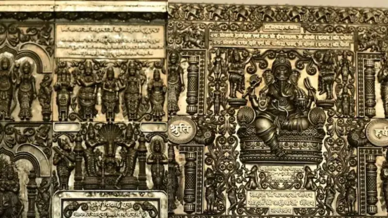 Jaipur viral handmade silver wedding card featuring 65 deities goes viral costing 25 lakh