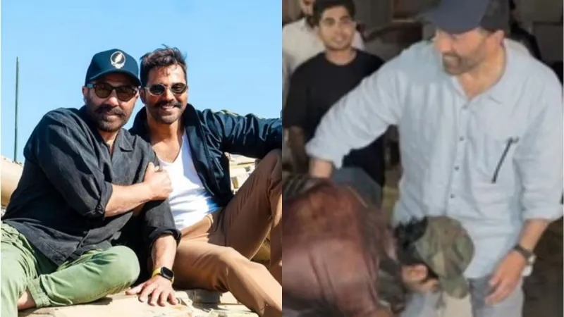 Border 2 Screening Varun Dhawan Touch Sunny Deol feet in screening video goes viral
