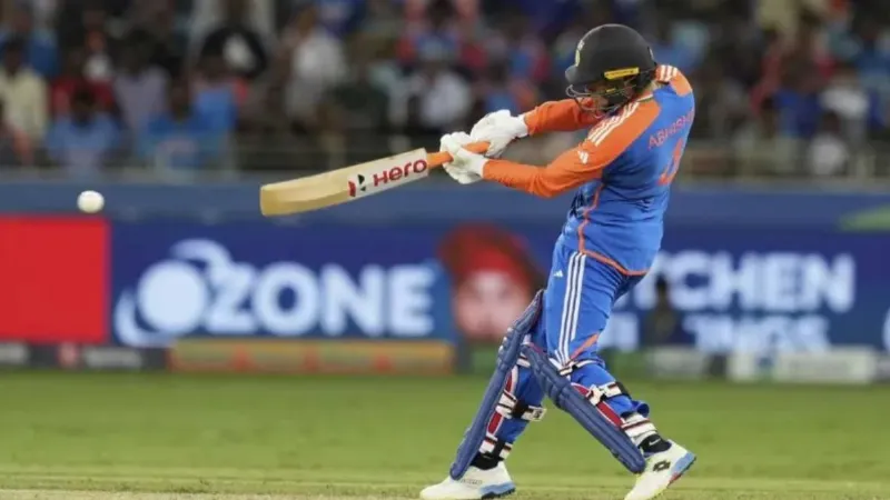 Abhishek Sharma hit such a six condition of the ball became bad umpire had to change the ball video