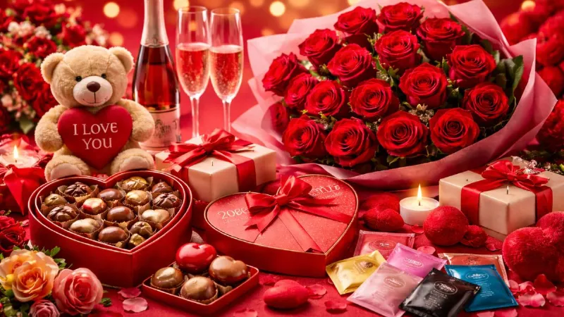 Valentine 2026 record breaking sales rose chocolates condoms