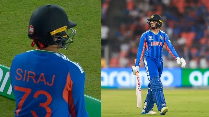 Abhishek Sharma came to bat wearing Siraj jersey out on duck