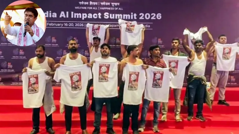 AI समिट में शर्टलेस प्रोटेस्ट पर दिल्ली पुलिस का एक्शन, यूथ कांग्रेस अध्यक्ष उदय भानु गिरफ्तार