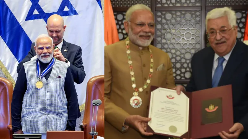 पीएम मोदी को मिला इजराइल का 'स्पीकर ऑफ द नेसेट' मेडल, फिलिस्तीन से भी मिल चुका है सर्वोच्च सम्मान