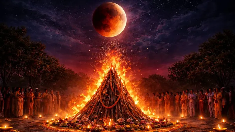 Lunar eclipse on Holika Dahan Sutak Kall and auspicious time