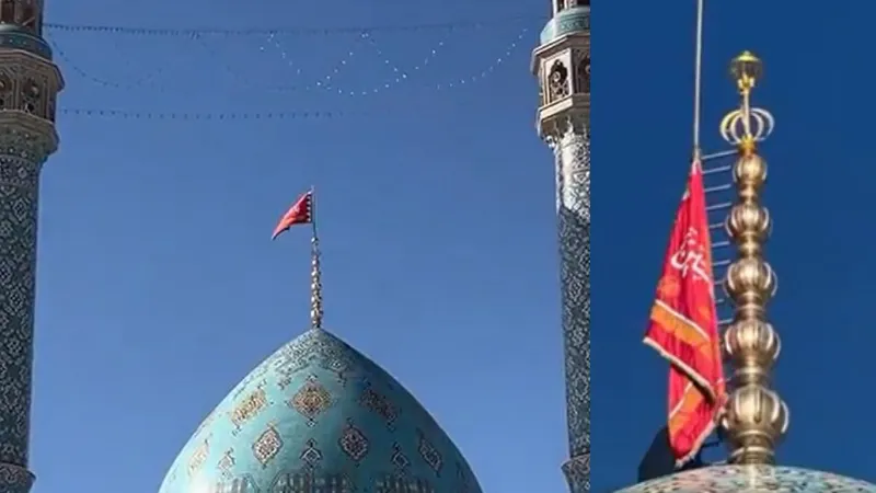 Iran will take revenge from US-Israel for Khameneis death red flag on mosque