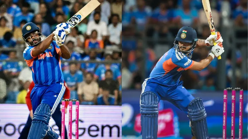 Sanju Samson Ishan Kishan Highest Partnership For India T20 World Cup Knockout Match
